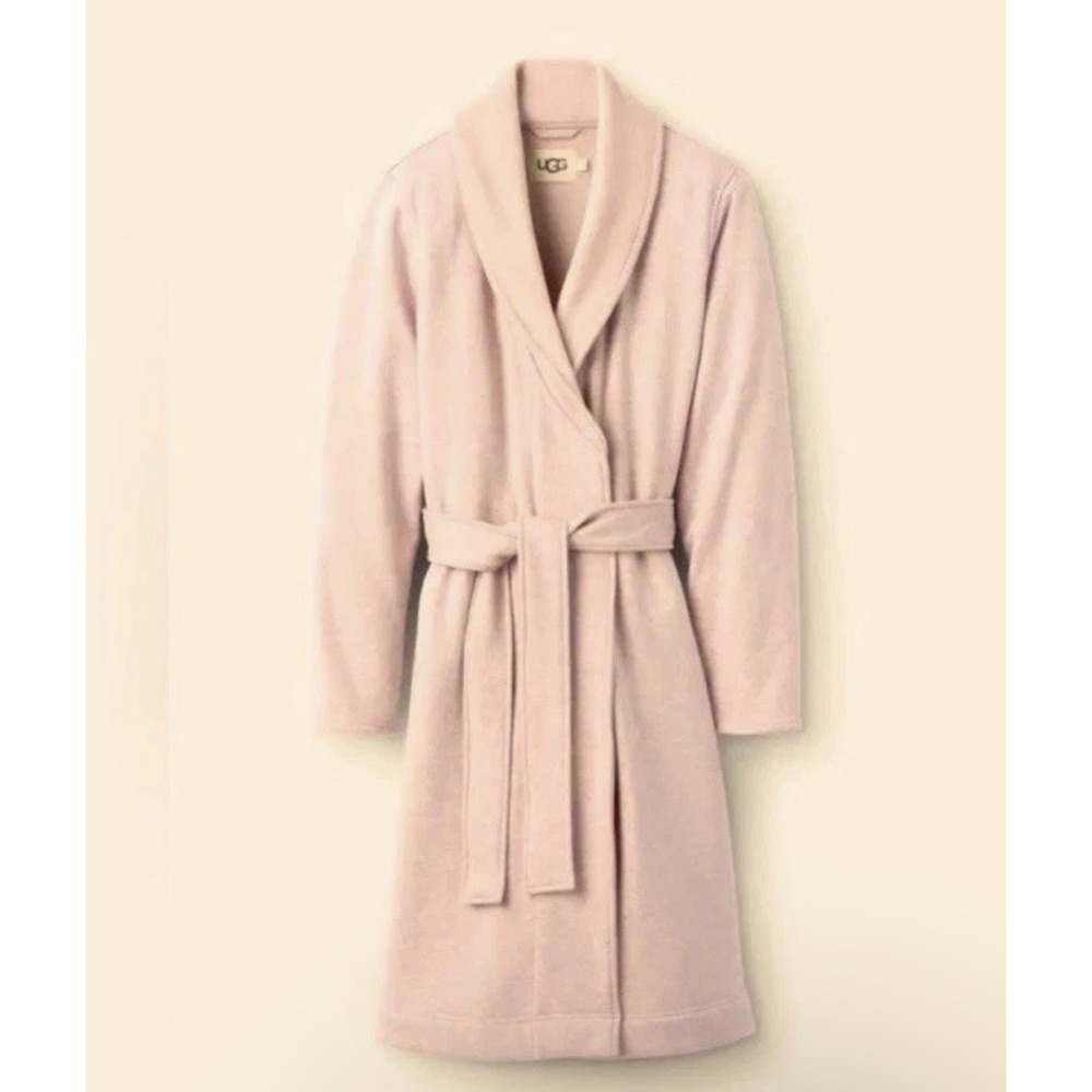 UGG Duffield II Soft Collar Bathrobe Seashell Pink Heather XS Women's NEW IN PKG